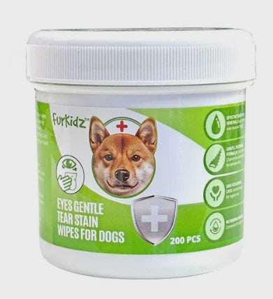 FURKIDZ TEAR STAIN WIPES FOR DOGS 200 PCS