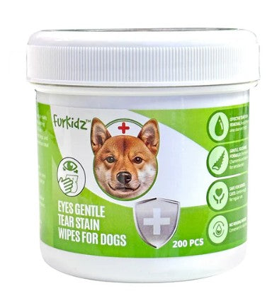 FURKIDZ TEAR STAIN WIPES FOR DOGS 200 PCS