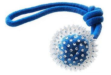 RUFF PLAY SPIKY BALL TUG ROPE