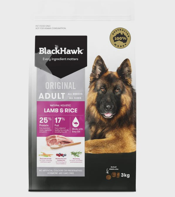 BLACK HAWK DOG LAMB & RICE 3KG