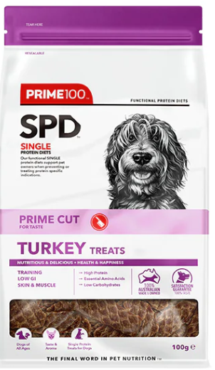 SPD PRIME CUT TURKEY TREATS 100G