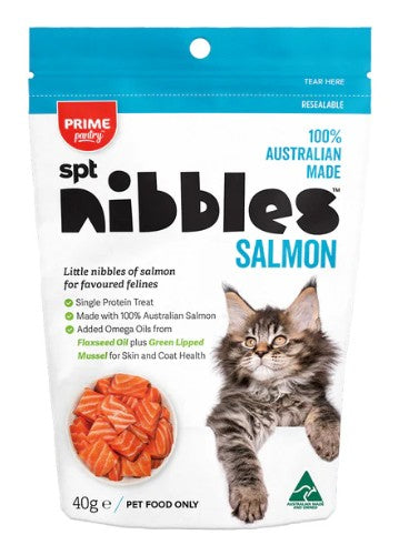 PRIME PANTRY NIBBLES CAT TREAT SALMON 40G