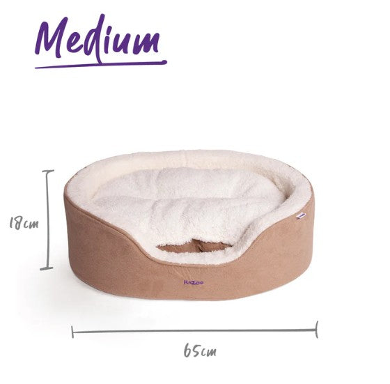 KAZOO MANHATTAN CAT BED COFFEE/WHITE MEDIUM