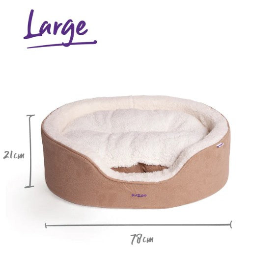 KAZOO MANHATTAN CAT BED COFFEE/WHITE LARGE