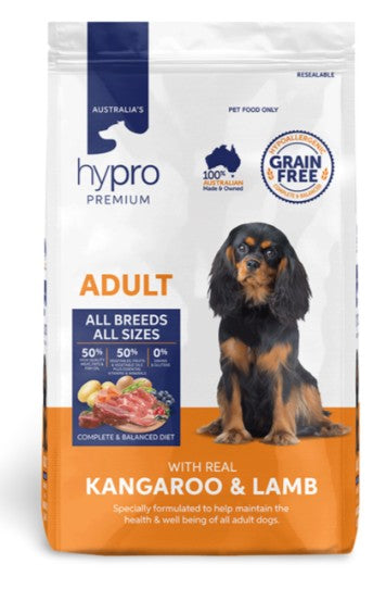HYPRO PREMIUM ADULT GF KANGAROO + LAMB 9KG [FL:KANGAROO SZ:2.5KG]