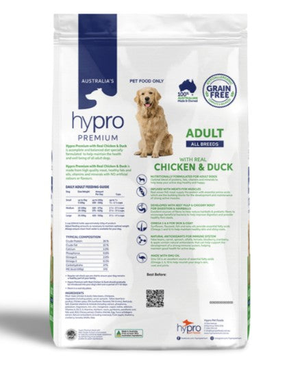HYPRO PREMIUM ADULT GF CHICKEN + DUCK 9KG