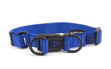 BAINBRIDGE NYLON DOUBLE RING COLLAR BLUE M