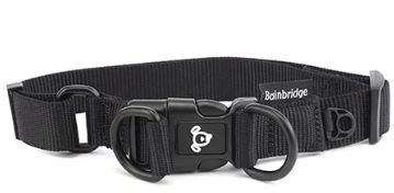 BAINBRIDGE NYLON DOUBLE RING COLLAR BLACK M