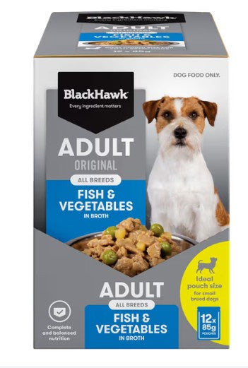 BLACK HAWK DOG FISH + VEGETABLES 85G (12)