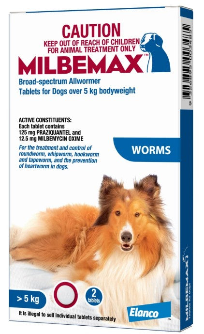MILBEMAX DOG 2 TABS OVER 5KG