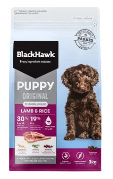BLACK HAWK PUPPY MEDIUM BREED LAMB & RICE 3KG