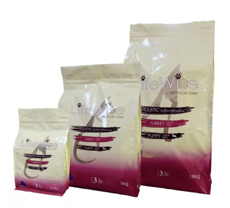 LIFEWISE PUPPY STAGE 3 TURKEY LGE BITE 18KG